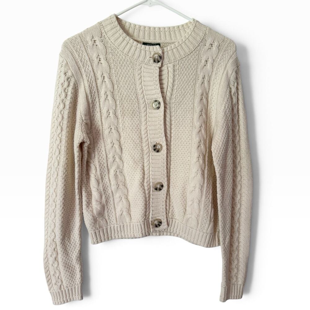 NWT Wild Fable Cream Cable Knit Button Front Cardigan Sweater Women’s Size XS